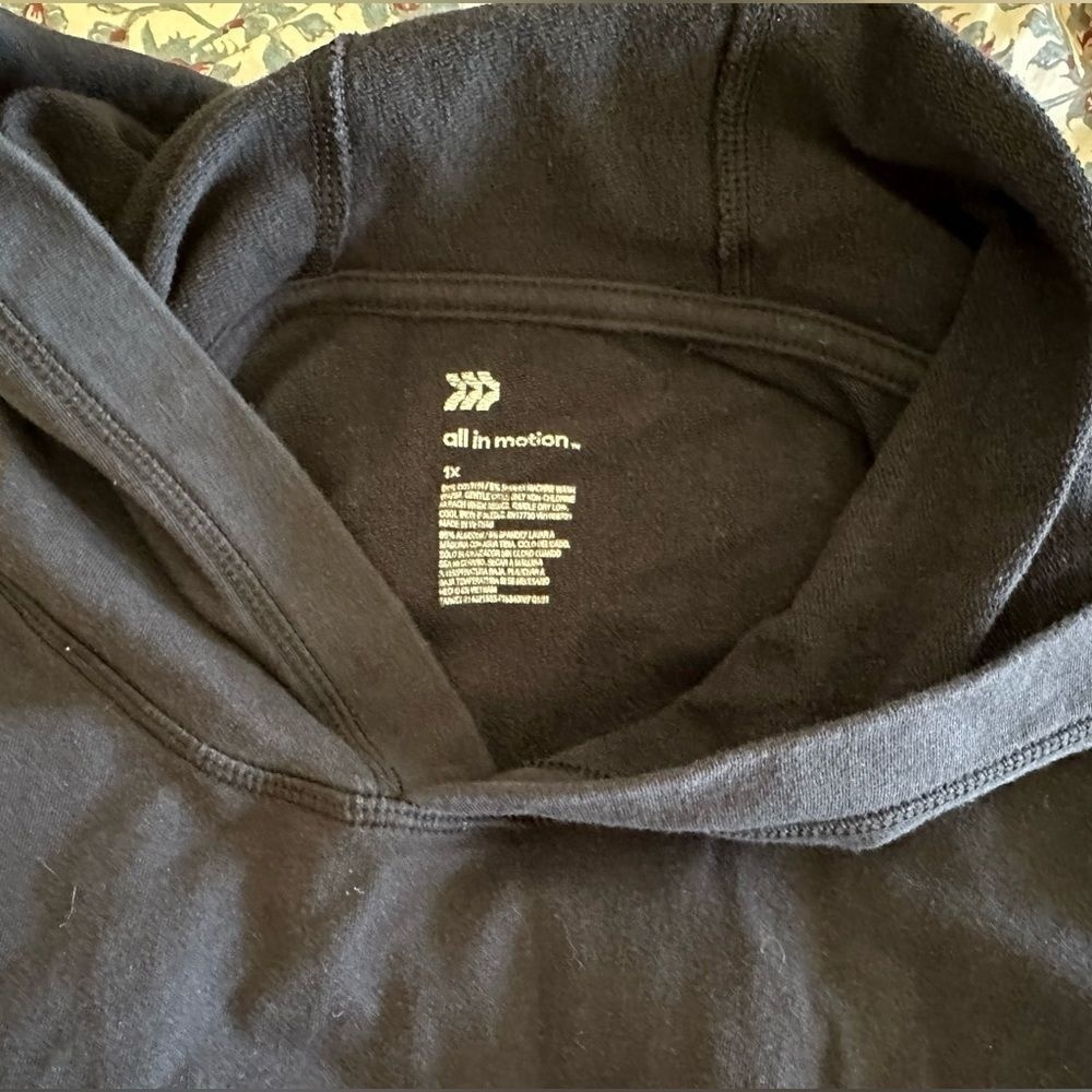 All In Motion‎ Activewear Cropped Boxy Stretch Black Hoodie size 1X - Picture 6 of 8